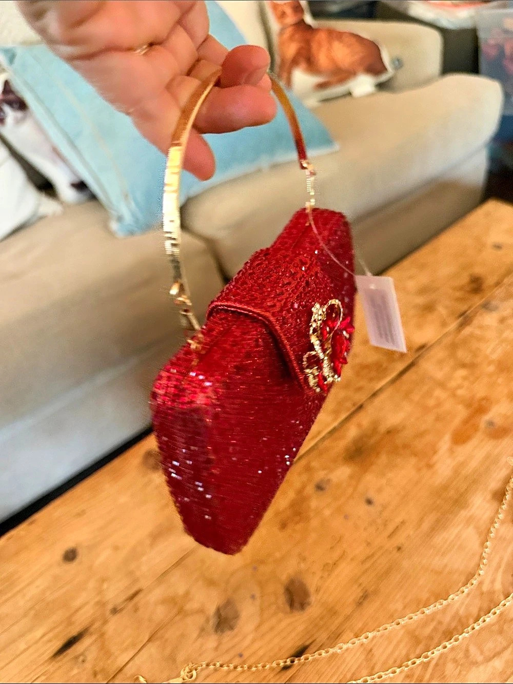 Red Embellished Clutch - Picture 5 of 7